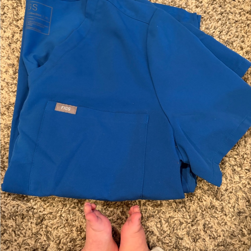 Figs Women's Scrub Top in Royal Blue